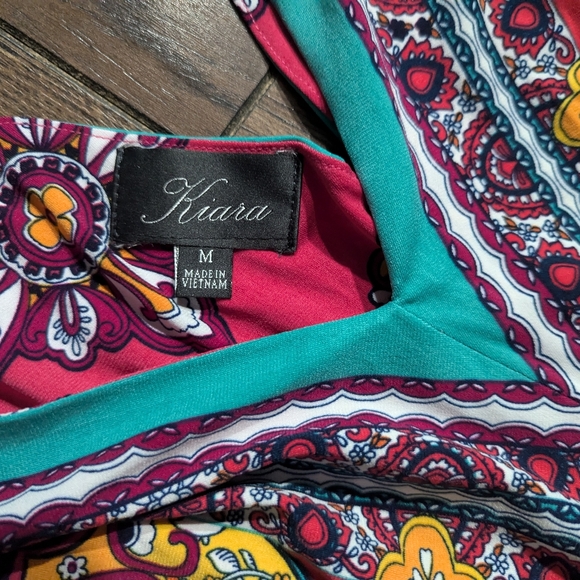 Kiara Women's Bright Colorful Paisley Bohemian Summer Beach Cover Up Size Med - Picture 7 of 16